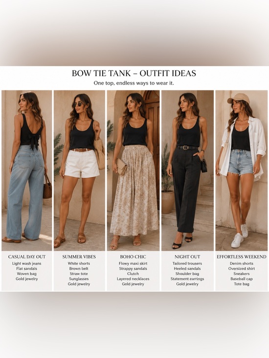 Tops - Black Tie-back Crop Tank Top